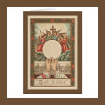 Anges eucharistes du prêtre catholique<br><div class="desc">Il s'agit d'une belle image vintage catholique traditionnelle des mains du prêtre tenant l'Eucharistie avec des anges dans l'adoration. Le texte latin ci-dessous est VENITE ADOREMUS... O VENEZ ADORE</div>