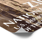 Anges Landing Zion National Park Affiche de voyage (Coin)
