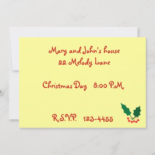 Anges Noël Fête Invitation (Dos)