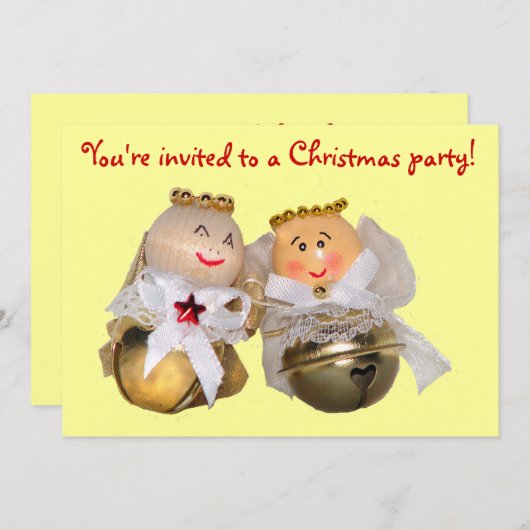 Anges Noël Fête Invitation (Devant / Derrière)