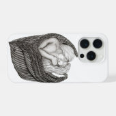 Anges qui s'embrassent, design noir et blanc (Verso Horizontal)