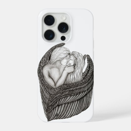 Anges qui s'embrassent, design noir et blanc (Verso)