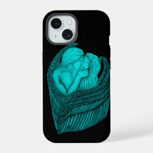 Anges qui s'embrassent, design noir et vert
