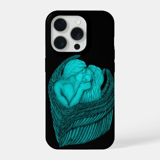Anges qui s'embrassent, design noir et vert (Verso)