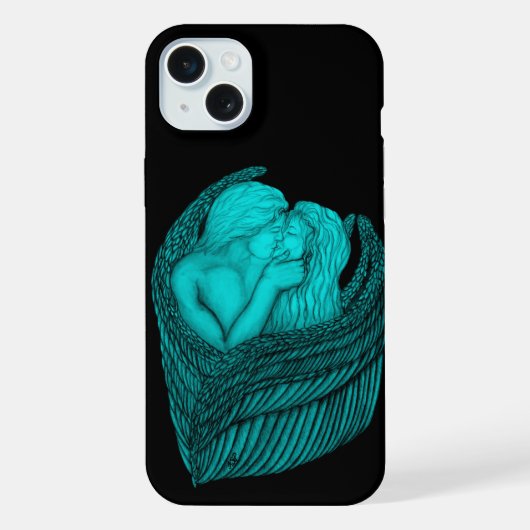 Anges qui s'embrassent, design noir et vert (Verso)