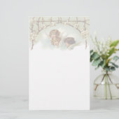 Anges vintages et papeterie de fleurs (Debout devant)