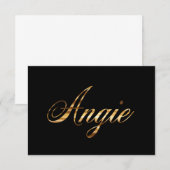 Angie gold Design Lettering Karte (Voorkant / Achterkant)
