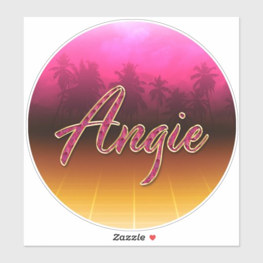 Angie Prénom Golden Pink Autocollants (Feuille)