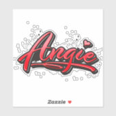 Angie red Heart Graffiti Aufkleber Sticker (Vel)