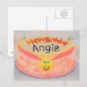 Angie's Birthday Cake 2014 Briefkaart (Voorkant / Achterkant)