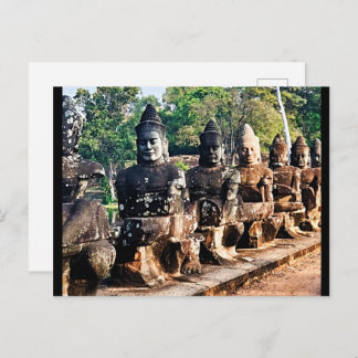 Angkor Thom God Statues  Briefkaart