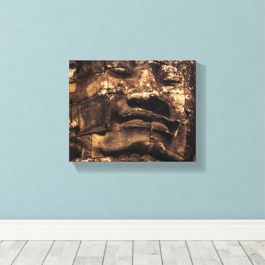 Angkor Wat Cambodia Buddha Totem - Canvas Wall Art (Insitu (Houten vloer))