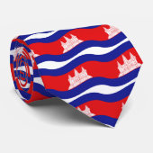 Angkor Wat Cambodian Flag Wave Stropdas (Opgerold)