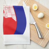 Angkor Wat Cambodian Flag Wave Theedoek (Quarter Fold)