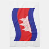 Angkor Wat Cambodian Flag Wave Theedoek (Verticaal)