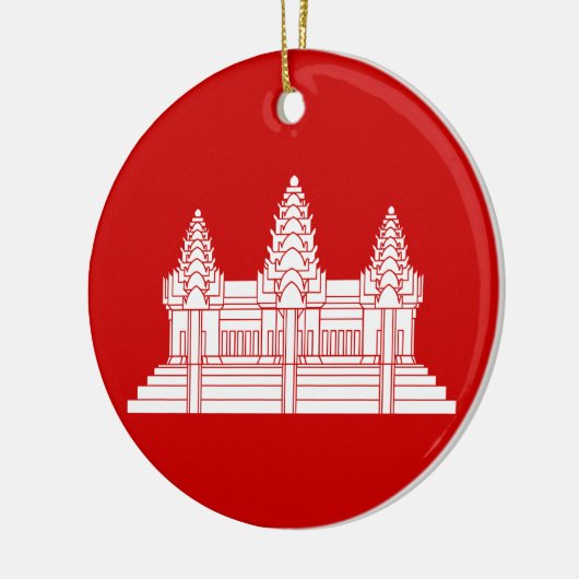 Angkor Wat Cambodian / Khmer Flag Keramisch Ornament (Links)