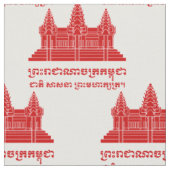 Angkor Wat Cambodian / Khmer Flag met Motto Stof (Close Up)
