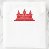 Angkor Wat Cambodian / Khmer Flag Ovale Sticker (Tas)