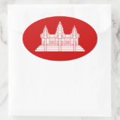 Angkor Wat Cambodian / Khmer Flag Ovale Sticker (Tas)