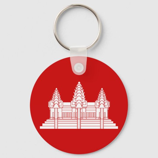 Angkor Wat Cambodian / Khmer Flag Sleutelhanger (Voorkant)