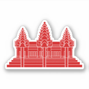 Angkor Wat Cambodian / Khmer Flag Sticker