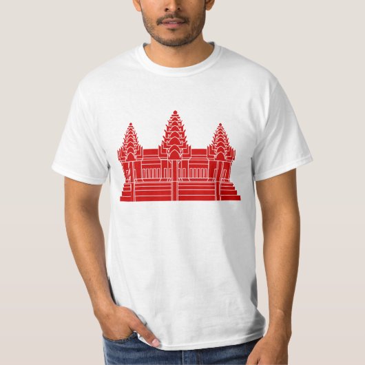 Angkor Wat Cambodian / Khmer Flag T-shirt (Voorkant)