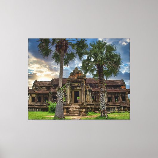 Angkor Wat Cambodian Khmer Temple Canvas Afdruk (Voorkant)