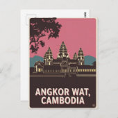 Angkor Wat Cambodja Illustratie Briefkaart (Voorkant / Achterkant)