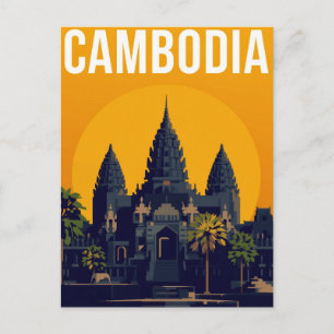 Angkor Wat Cambodja Retro Briefkaart