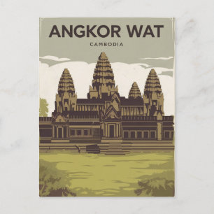 Angkor Wat Cambodja schilderij Briefkaart