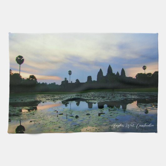 Angkor Wat, Cambodja Sunrise Reflection Theedoek (Horizontaal)