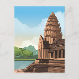 Angkor Wat Cambodja Tekening Briefkaart