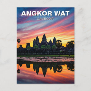 Angkor Wat Cambodja Zonsondergang Briefkaart