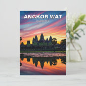 Angkor Wat Cambodja Zonsondergang Feestdagenkaart (Staand voorkant)
