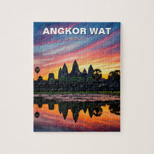 Angkor Wat Cambodja Zonsondergang Legpuzzel