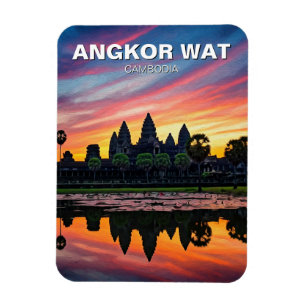Angkor Wat Cambodja Zonsondergang Magneet
