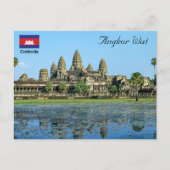 Angkor Wat en reflectie in het meer - Cambodja Briefkaart (Voorkant)