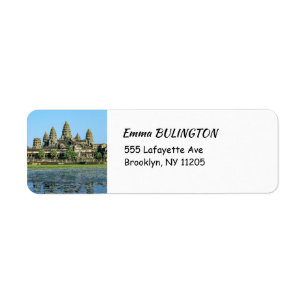 Angkor Wat en reflectie in het meer - Cambodja Etiket