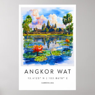 Angkor Wat Nationaal Reis Ski Oud Park Poster