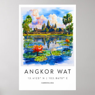 Angkor Wat Nationaal Reis Ski Oud Park Poster