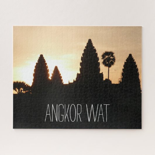 angkor wat silhouette legpuzzel (Horizontaal)