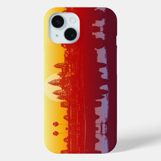 Angkor Wat Sunset Modern Silhouette Art Sunrise Case-Mate iPhone Case (Achterkant)