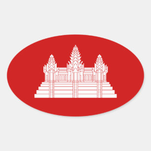 Angkor Wat Ver.2.0. Khmer Temple Ovale Sticker