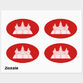 Angkor Wat Ver.2.0. Khmer Temple Ovale Sticker (Vel)