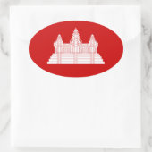 Angkor Wat Ver.2.0. Khmer Temple Ovale Sticker (Tas)