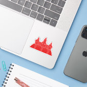 Angkor Wat Ver.2.0. Khmer Temple Sticker (Laptop met iPhone)
