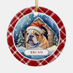 Anglais Bulldog Ceramic Circle Ornement