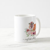 Anglais Bulldog Maman Floral Coffee Mug (Devant droit)