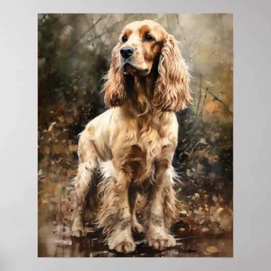 Anglais Cocker Spaniel Dog Art Imprimer Poster (Devant)