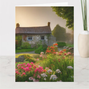ANGLAIS COTTAGE AMI CARTE DE SALUT ANNIVERSAIRE AN